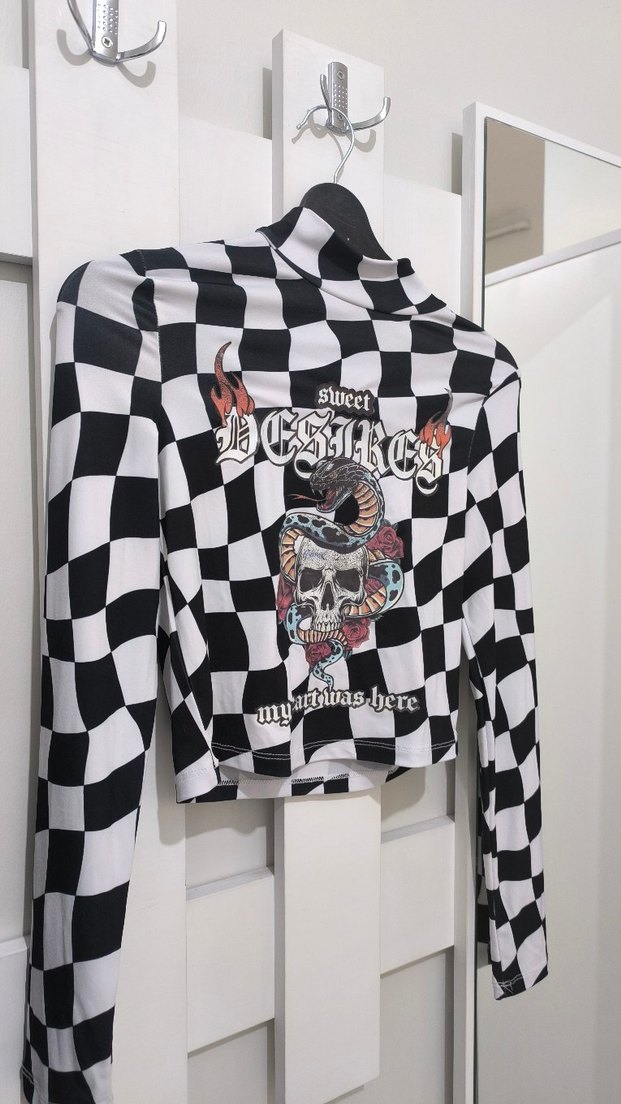 Koton Uzun Kollu Biker Desenli Kadın Bluz - Görsel 4