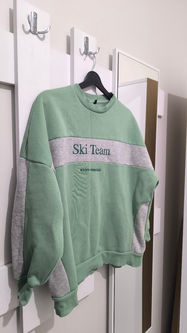 Milla Kadın Gri-Yeşil Baskılı Sweatshirt - Görsel 2