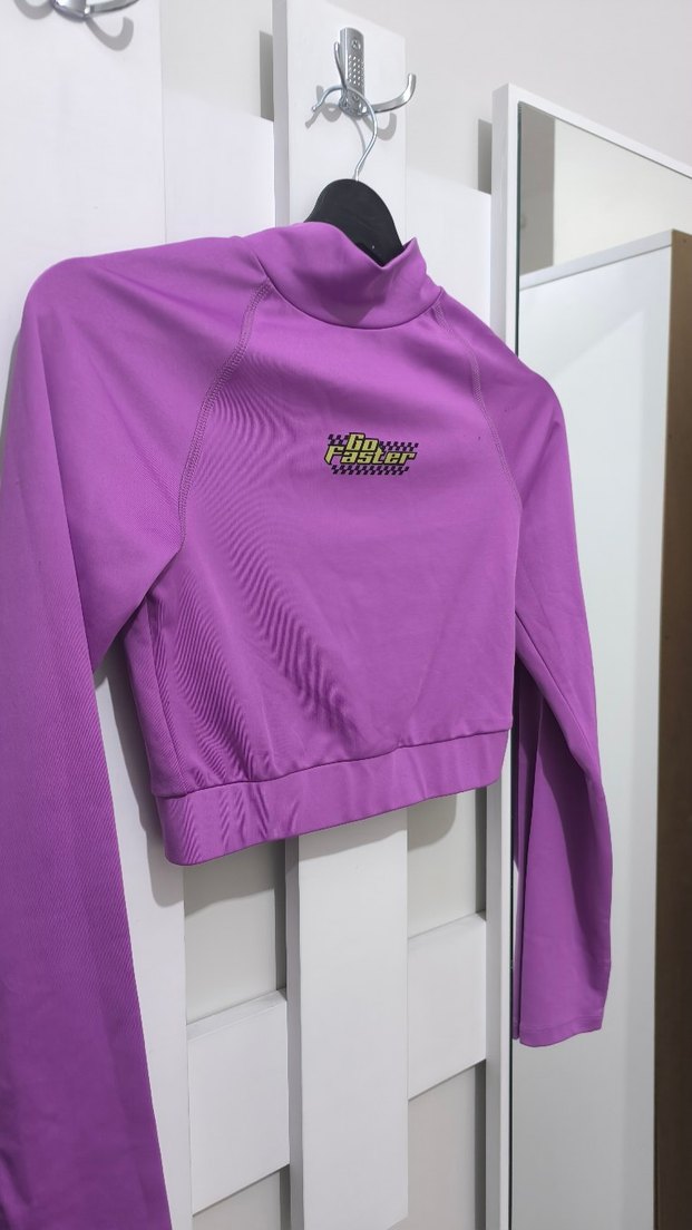 Defacto Mor Yüksek Yakalı Kız Sweatshirt - Görsel 3