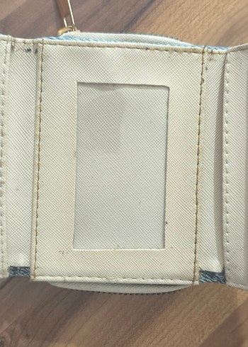 Mavi Kot Kumaş Fermuarlı Kadın Cüzdanı - Görsel 5