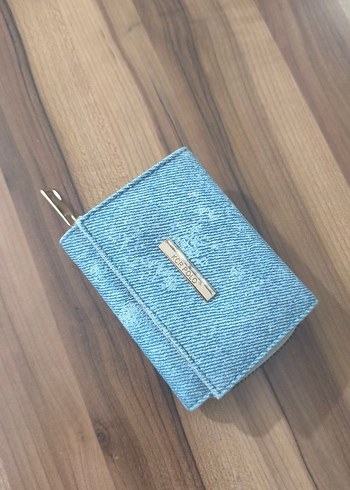 Mavi Kot Kumaş Fermuarlı Kadın Cüzdanı - Görsel 2