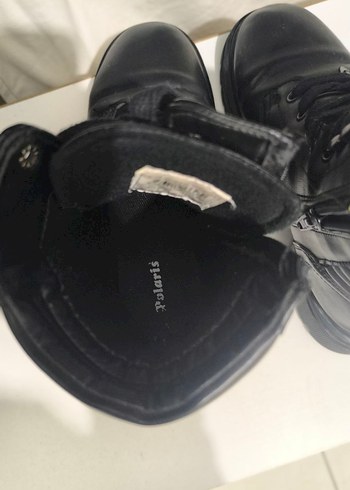 Siyah Deri Kadın Bağcıklı Fermuarlı Bot - Görsel 7