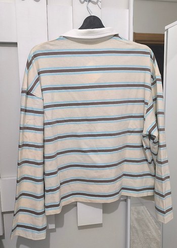 Berskha Çizgili Polo Yaka Tişört Sweat - Görsel 4