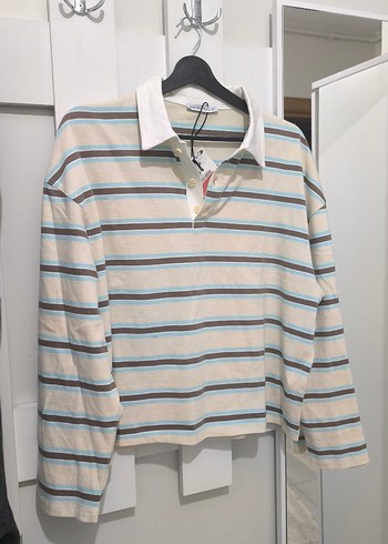 Berskha Çizgili Polo Yaka Tişört Sweat - Görsel 3