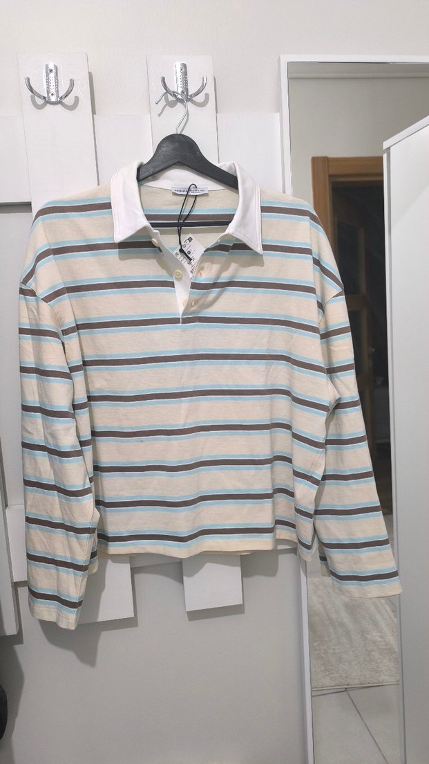 Berskha Çizgili Polo Yaka Tişört Sweat - Görsel 2