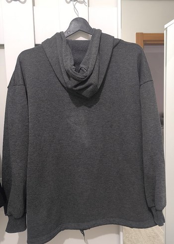 Gri Düğmeli Rahat Kadın Ceket - Görsel 4