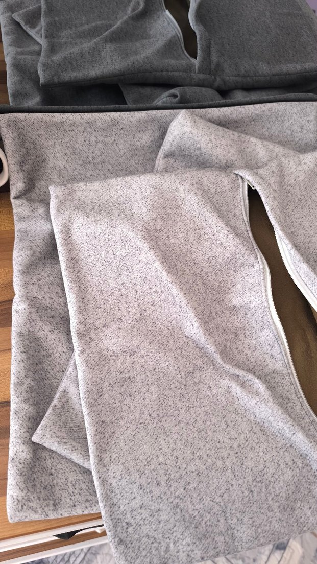 Gri Fermuarlı 4 Adet Kırlent Kılıfı - Görsel 2