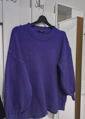 Mor Kadın Triko Sweatshirt - Görsel 2