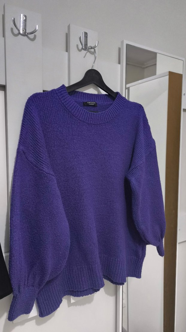 Mor Kadın Triko Sweatshirt - Görsel 2