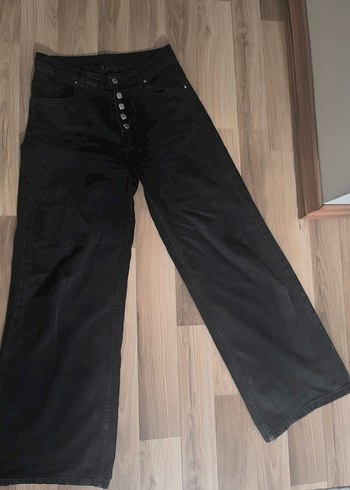 Trendyol & Milla Siyah Yuksek Bel Genis Paca Jean