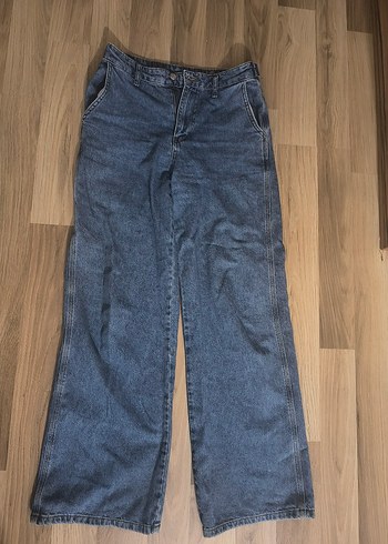Trendyol & Milla Yuksek Bel Genis Paca Mavi Denim Jean