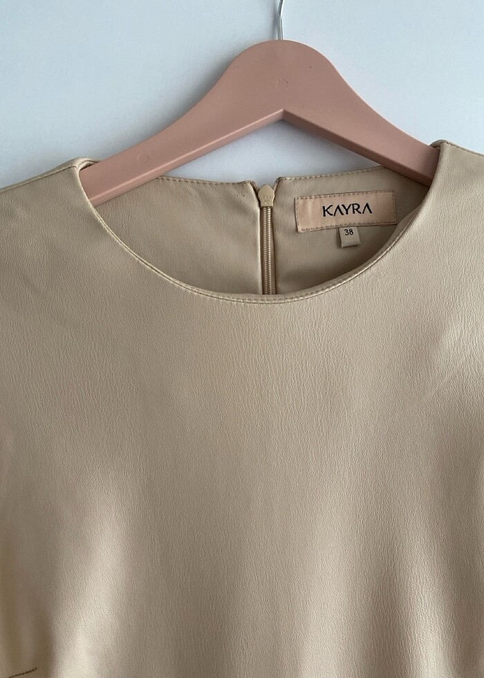 Suni deri elbise - Görsel 4