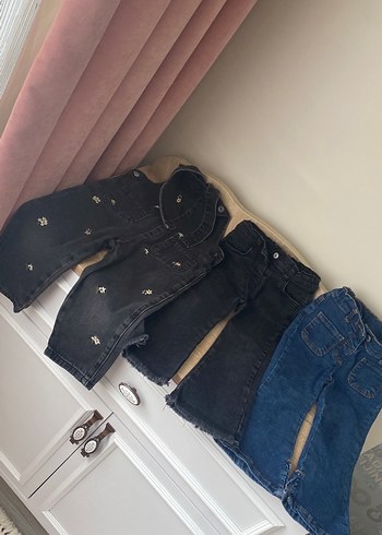 Nakışlı Siyah Kız Kot Tulum - Görsel 3