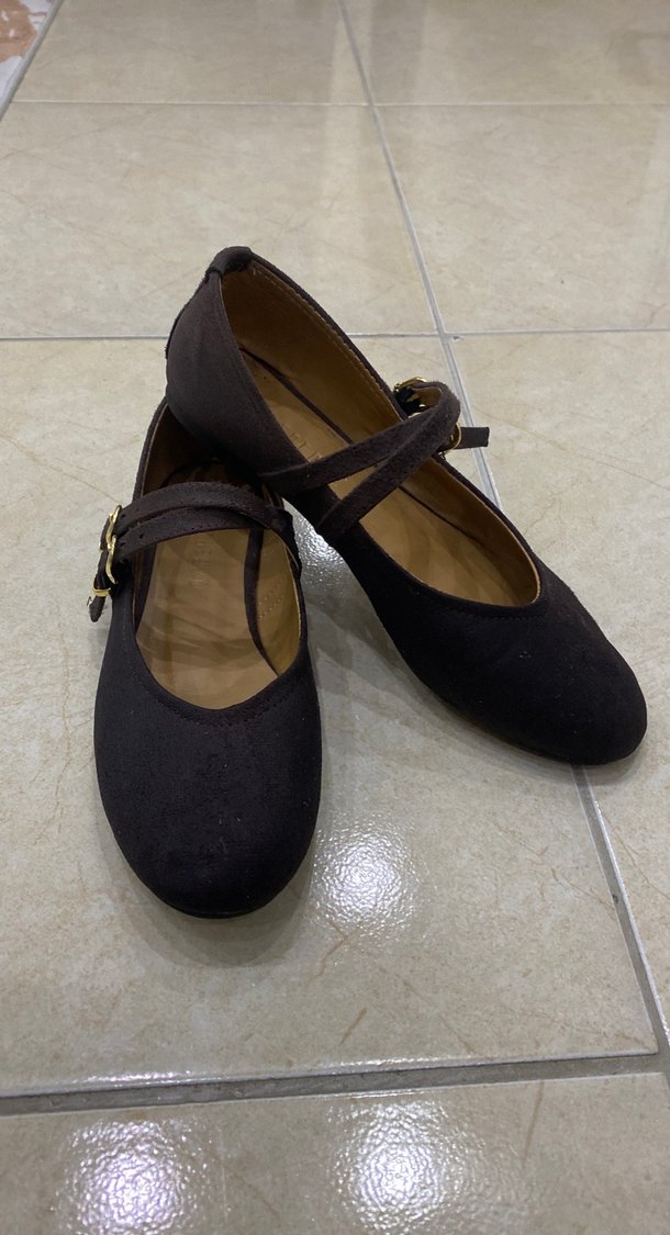 Kahverengi Süet Tokalı Kadın Babet - Görsel 3