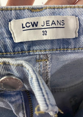 32 Beden mavi Renk Düğmeli Loose Fit Midi Mavi Denim Kadın mom jean
