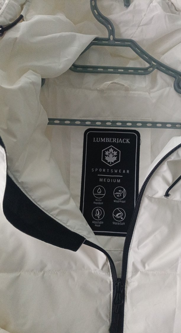 Beyaz Kadın Kışlık Mont, Fermuarlı - Görsel 3