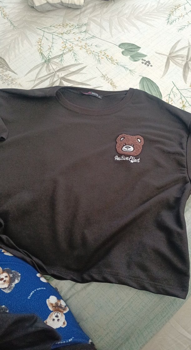 siyah kısa kollu crop tişört - Görsel 3