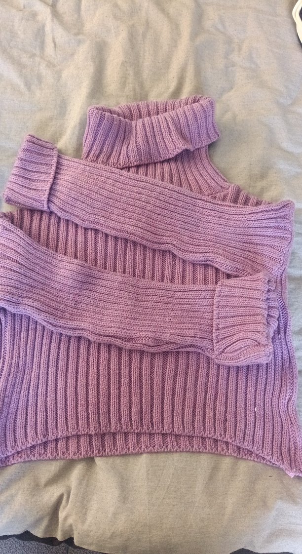 Mor Boğazlı Triko Kadın Kazak - Görsel 2