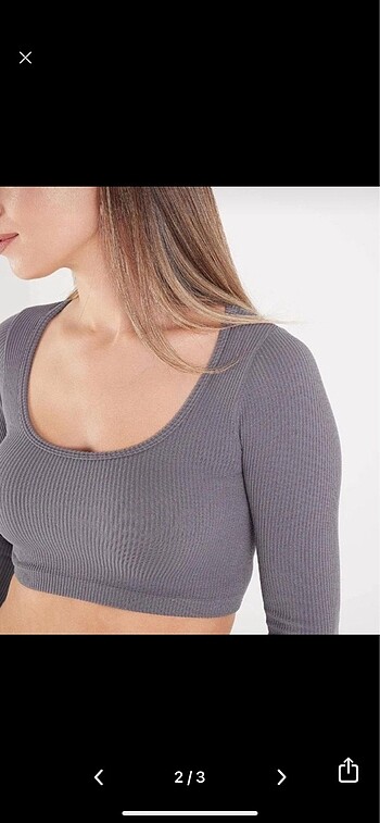 Addax Gri uzun kollu crop