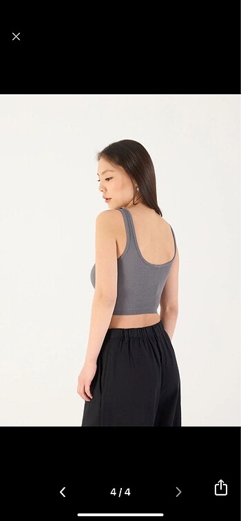 xs Beden gri Renk Gri askılı crop