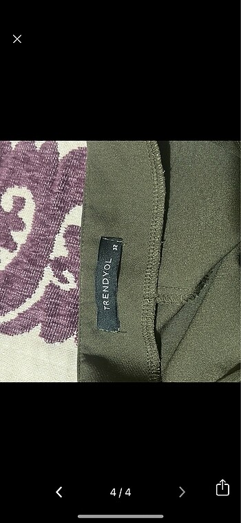 xs Beden Haki renk paça yırtmaç detaylı pantolon