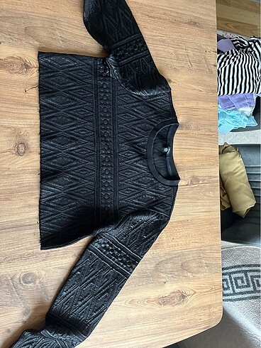 Siyah crop sweat