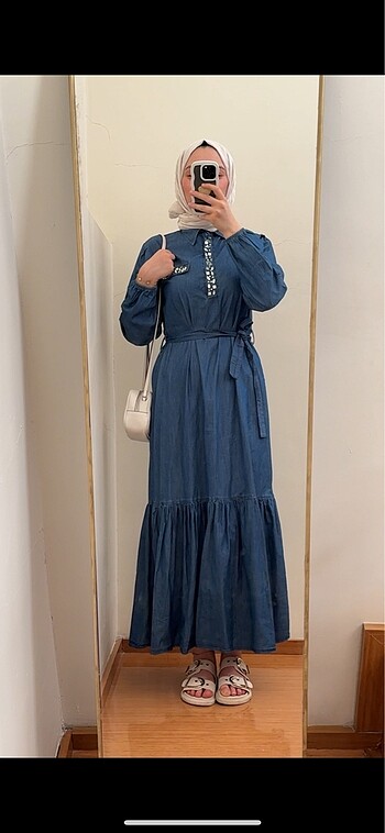Denim elbise