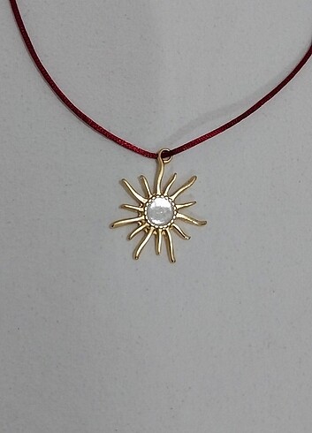 Gold Bordo Güneş Kolye????