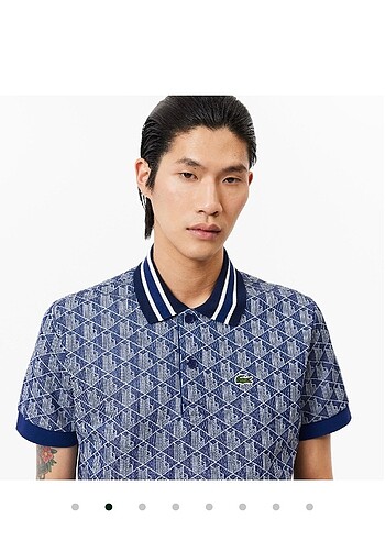 Lacoste Erkek lacoste Classic fit monogram lacivert polo t-shirt