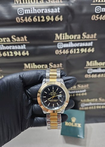 Rolex İki Renkli Siyah Kadranli Siklik