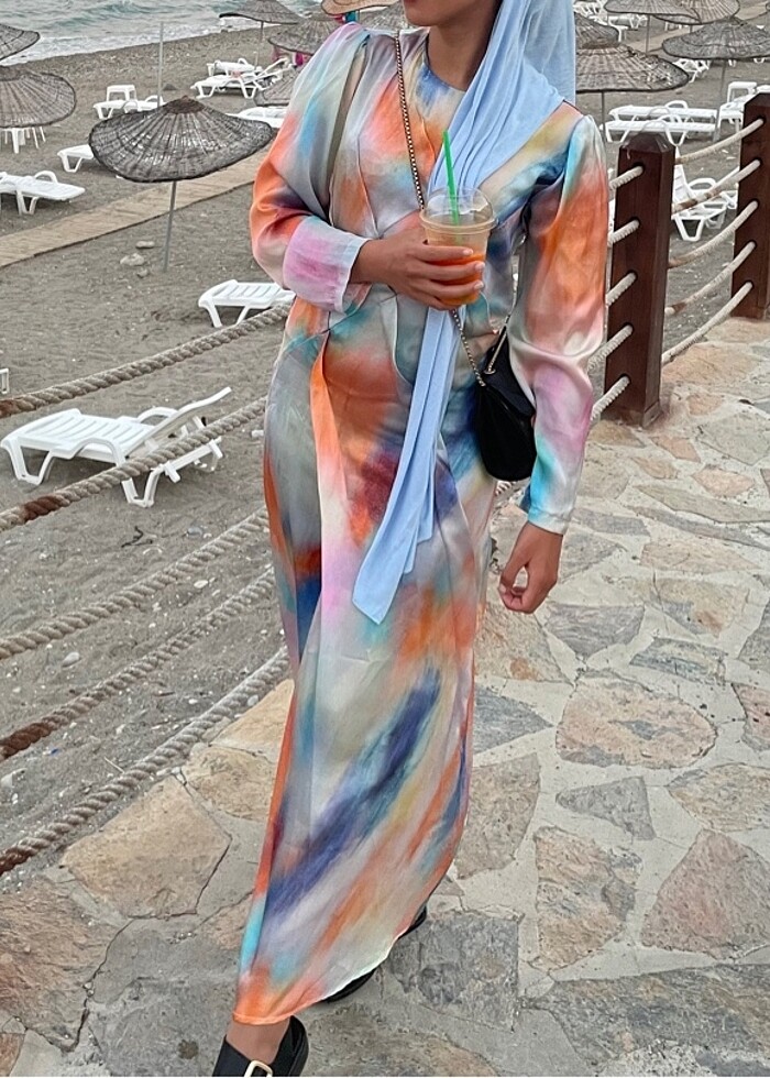 rengarenk elbise - Görsel 4