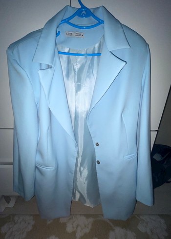 Mavi ahel tasarım takımı ceket ve pantalon - Görsel 6