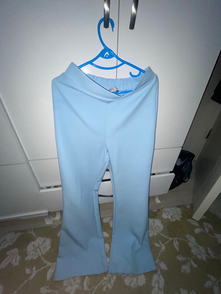 Mavi ahel tasarım takımı ceket ve pantalon - Görsel 4