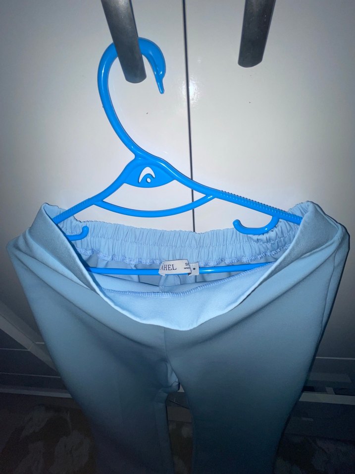 Mavi ahel tasarım takımı ceket ve pantalon - Görsel 3