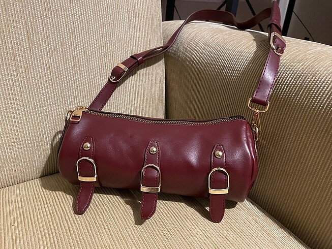 Bordo silindir çanta