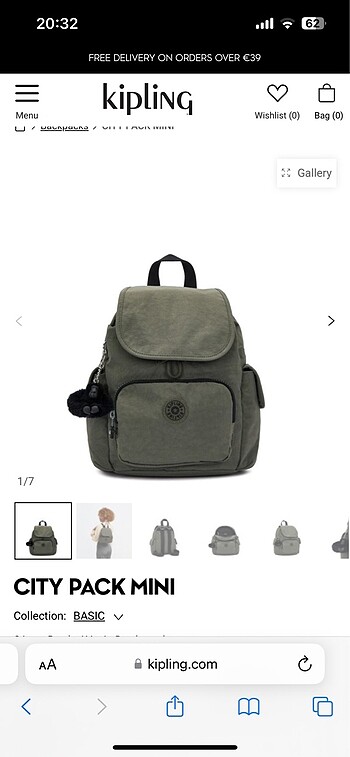 Kipling mini city sırt çantası