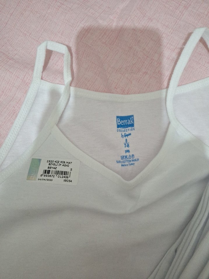 Beyaz Çocuk Atlet, İnce Askılı 6lı - Görsel 3