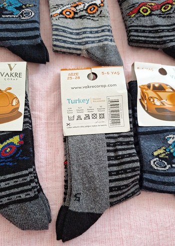 Nakışlı Erkek Çocuk Çorapları - Çok Renkli 3 yaş set - Görsel 2