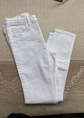 Beyaz Kadın Pamuklu Regular Fit Kot Pantolon