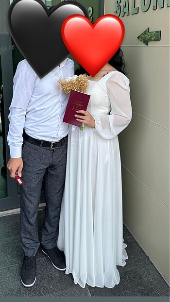42 Beden beyaz Renk Nikah elbisesi