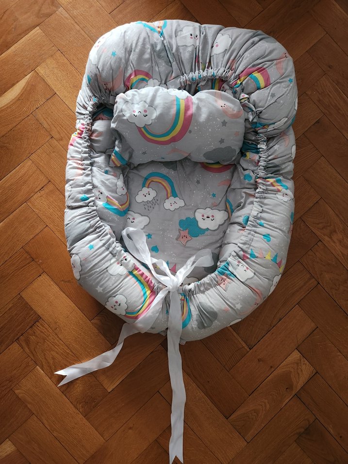 Gri Bulut Desenli Babynest - Görsel 2