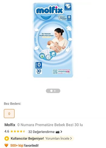 Molfix 0 Beden: 1+ kg