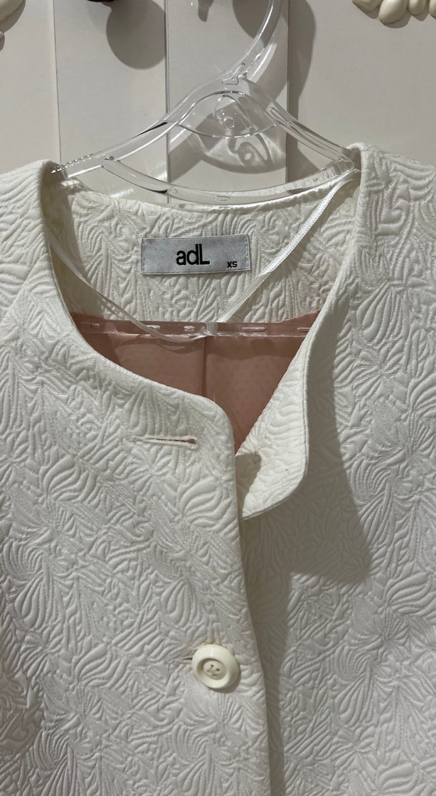 Düğmeli Beyaz Kadın Klasik Uzun ceket - Görsel 3