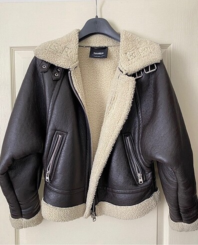 m Beden kahverengi Renk Biker mont