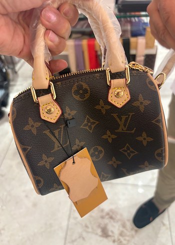  Beden kahverengi Renk Mini lv speddy çanta