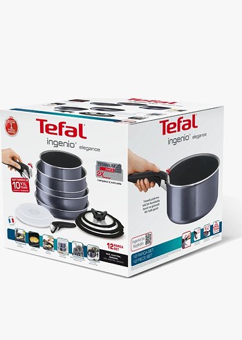 Tefal Ingenio Elegance 12 Parça Gri Tencere Seti