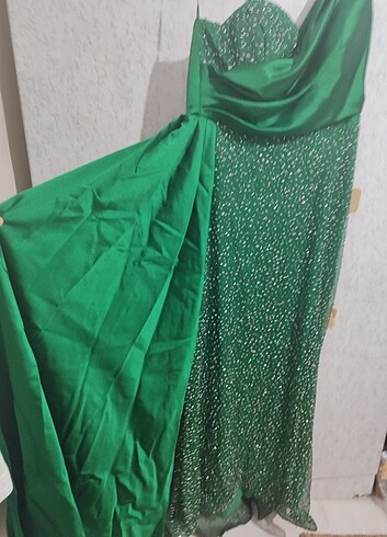 Yeşil abiye taşlı