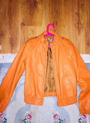 Koton turuncu deri ceket