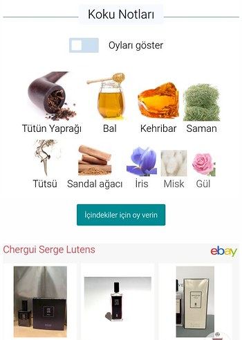 Diğer Serge Lutens Chergui muadil parfüm