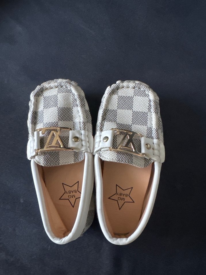 Erkek Çocuk Beyaz Kareli Loafer Ayakkabı - Görsel 2